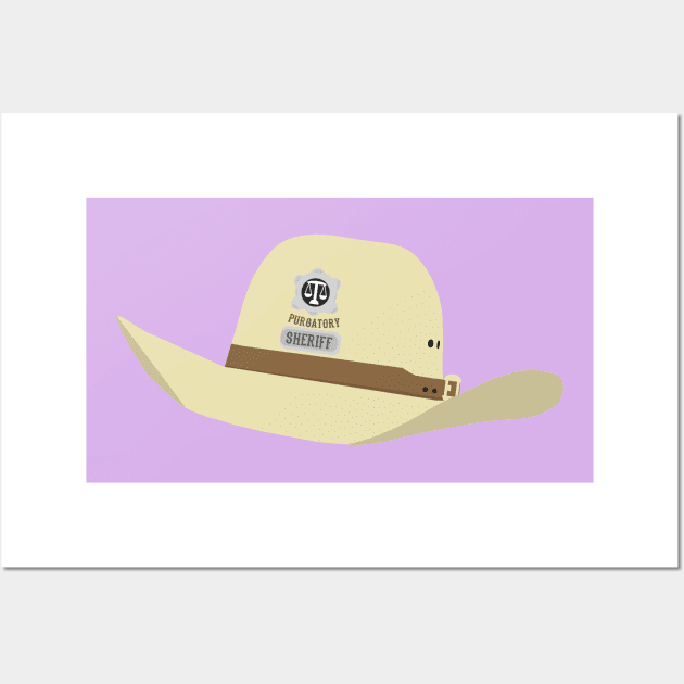 Nicole Haught Sheriff Hat (Purple Background) - Wynonna Earp Wall Art by Queerdelion